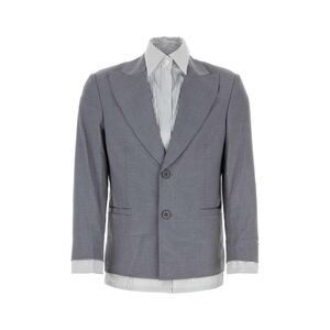 KIDSUPER STUDIOS Striped Panel Single-Breasted Blazer Men GREY Outerwear